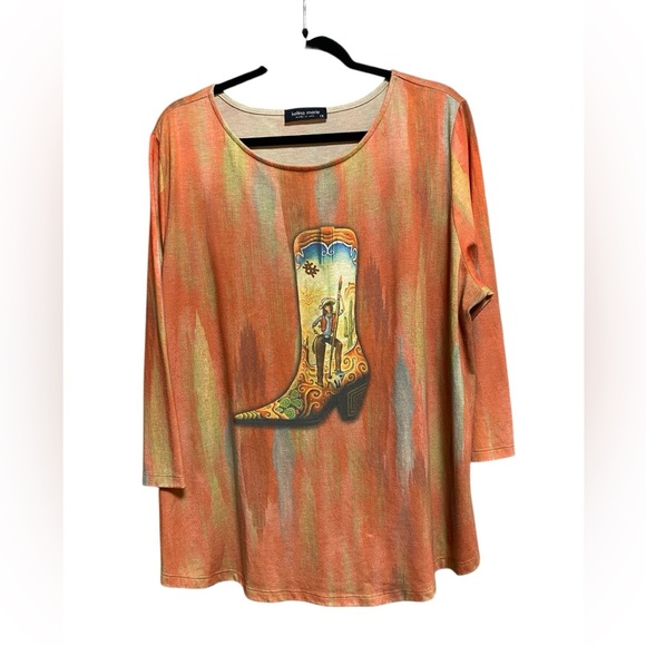 Katina Marie Tops - KATINA MARIE Cowgirl Graphic Relaxed Fit Top Sz 1X - EUC